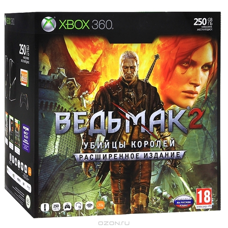 Игровая приставка Microsoft Xbox 360 Slim (250Gb) + Xbox LIVE Gold (3 месяца) + игра "Forza 3" + игра "Crysis 2" + игра "Ведьмак 2: Убийцы королей. Расширенное издание"